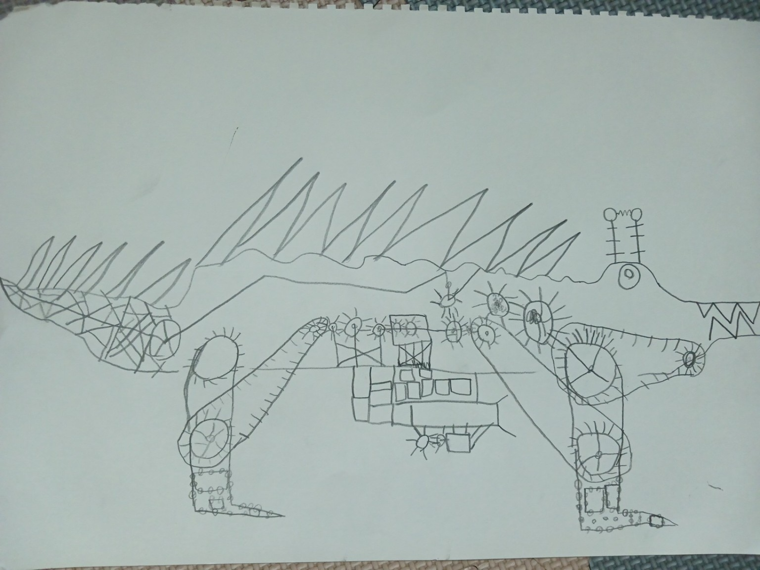 Leo's hand-drawn Lizard Bot sketch