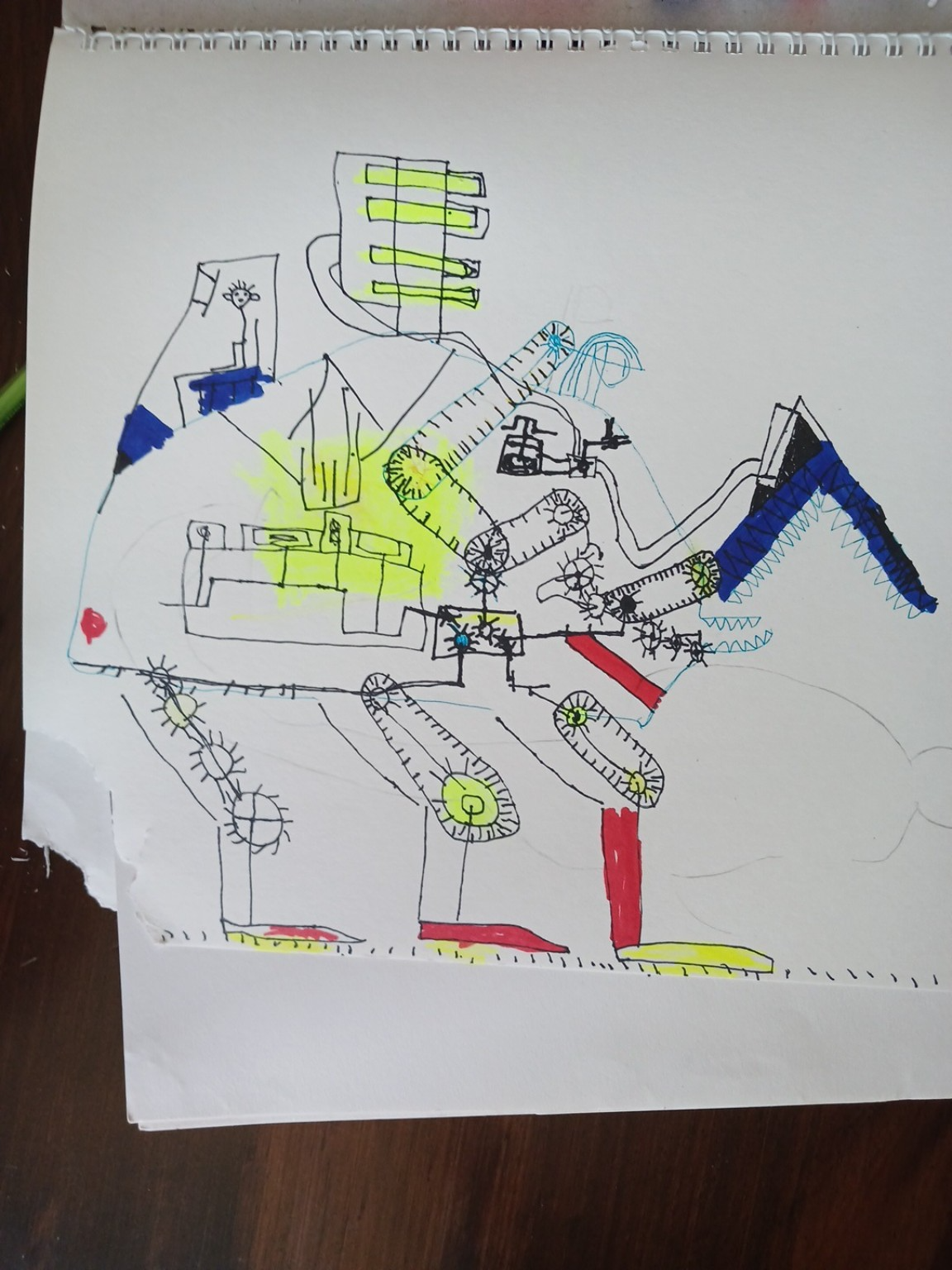 Leo's hand-drawn Sea Monster Bot sketch