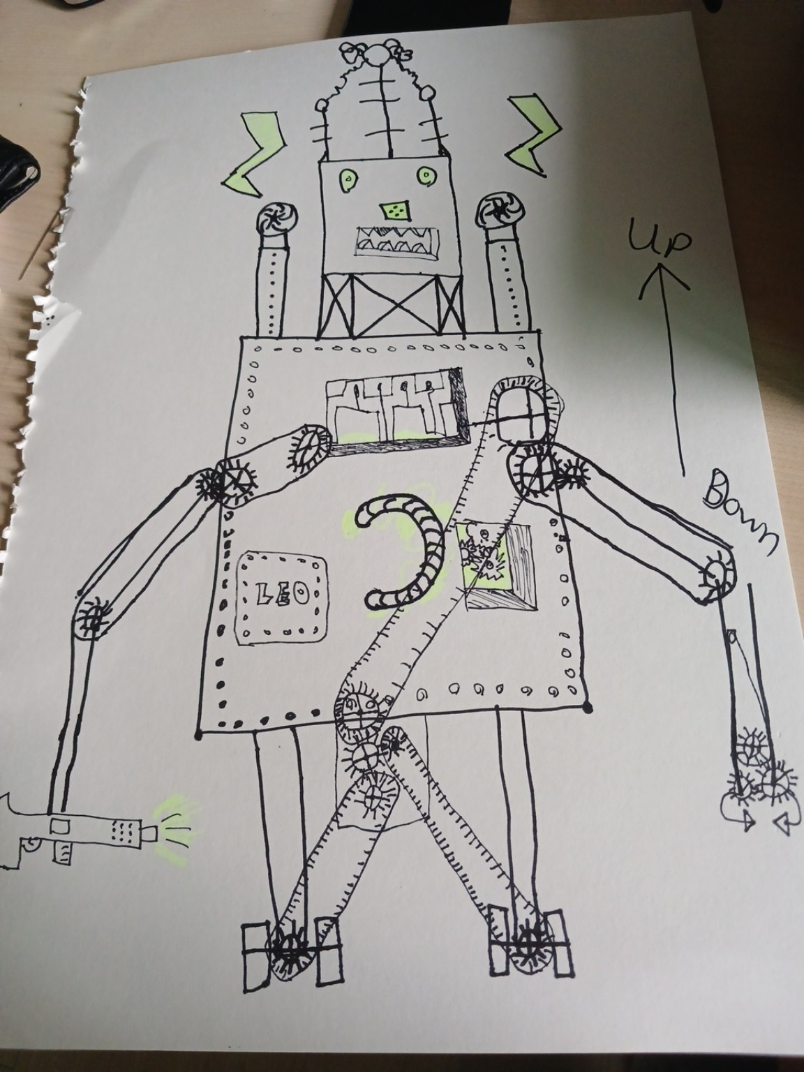 Leo's hand-drawn Updown Bot sketch