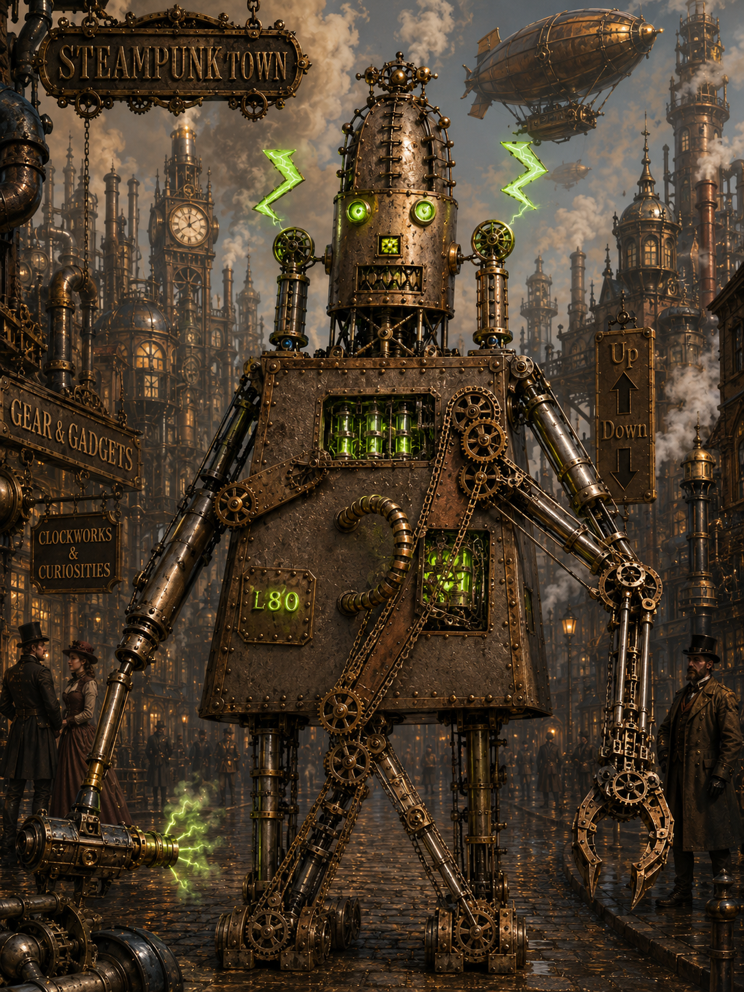 Updown Bot as a full mechanical figure